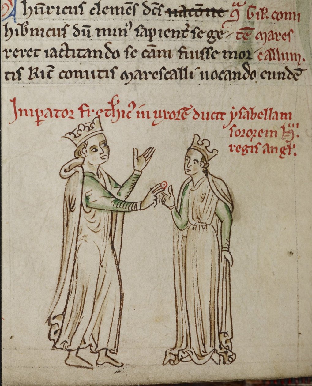 Frederick II ja Isabella Englannista Historia Anglorumista, Chronica majorasta tekijältä Matthew Paris