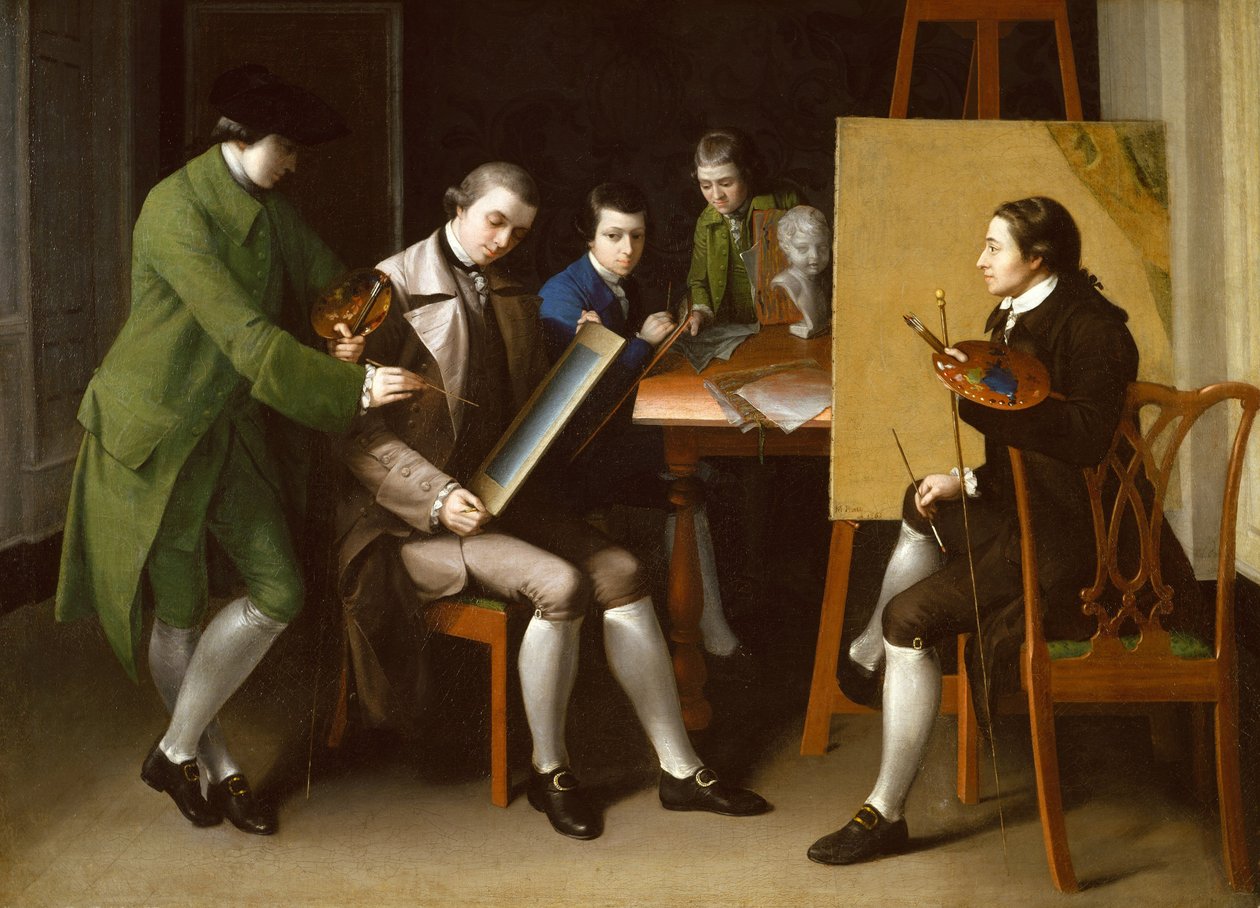 Amerikkalainen koulu, 1765 tekijältä Matthew Pratt