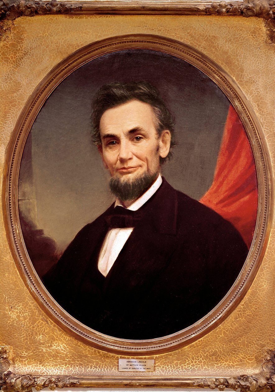 Muotokuva Yhdysvaltain presidentistä Abraham Lincolnista (1809-1865) tekijältä Matthew Wilson