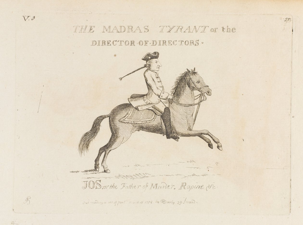 "Madras Tyrant eli johtaja" (etsaus) tekijältä Matthew or Matthias Darly