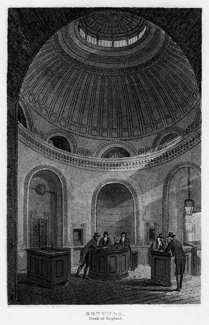 Rotunda, Bank of England, Lontoon kaupunki, 1816. tekijältä Matthews