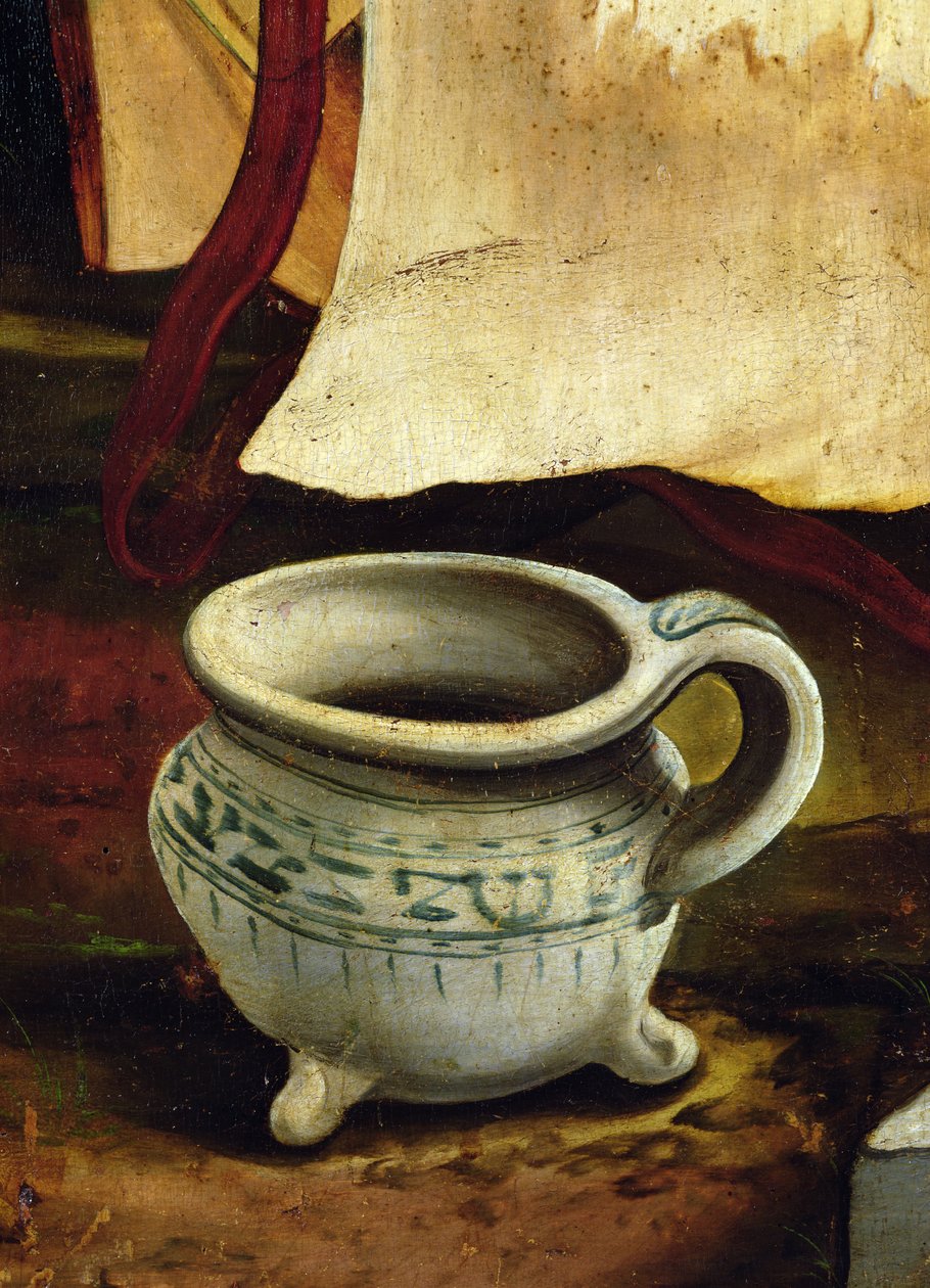 Yksityiskohta kammioastiasta Isenheimin alttaritaulun syntymäkohtauksesta, ulkosiipi, n. 1512-1516, öljy paneelille tekijältä Matthias Grünewald