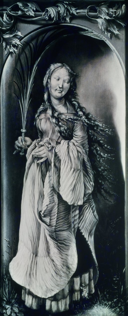 St. Lucy (n. 283–304) (grisaille) tekijältä Matthias Grünewald