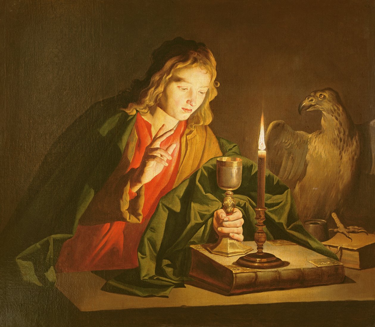 Pyhä Johannes Evankelista, n. 1633-1639 tekijältä Matthias Stomer