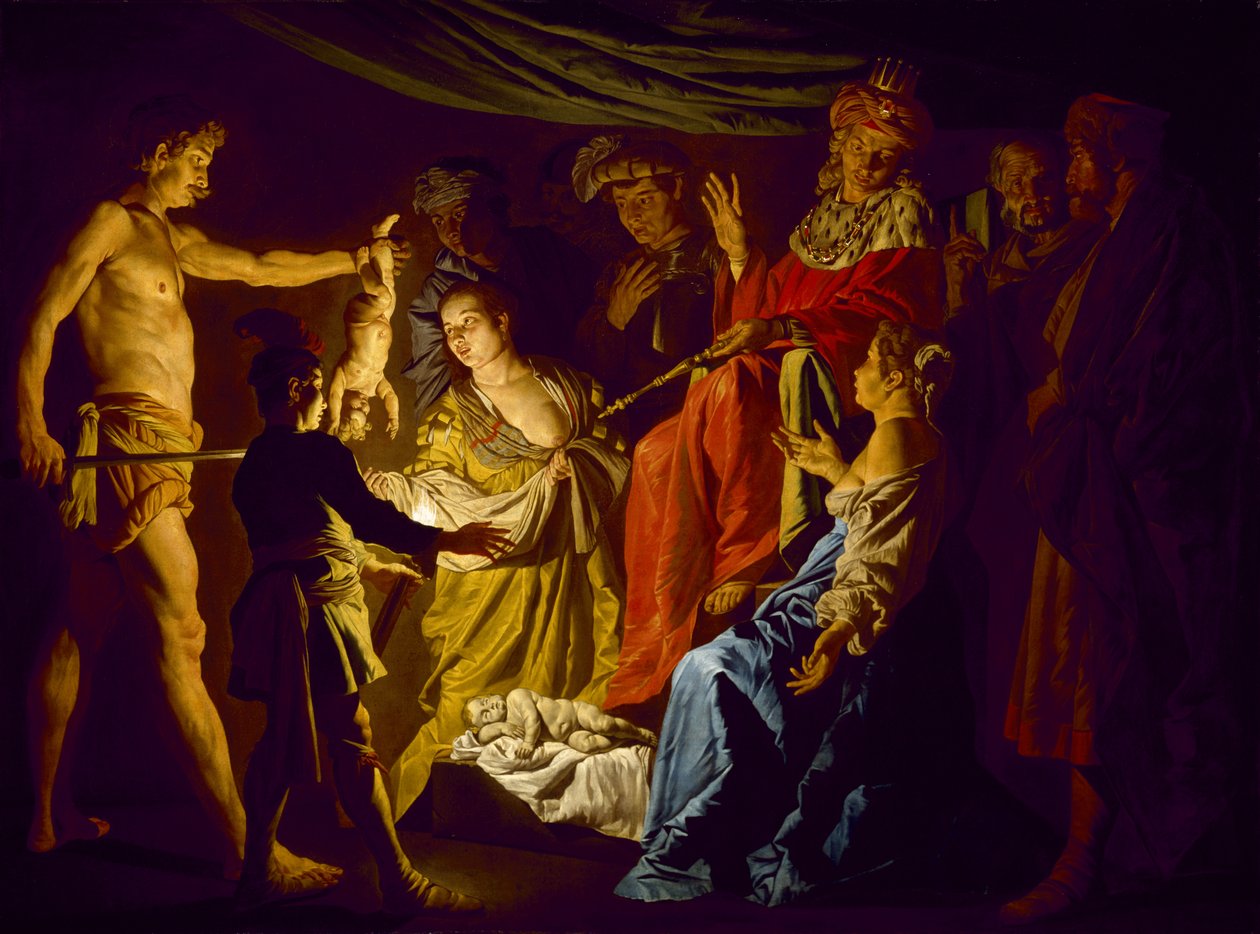 Salomon tuomio, noin 1640 tekijältä Matthias Stomer