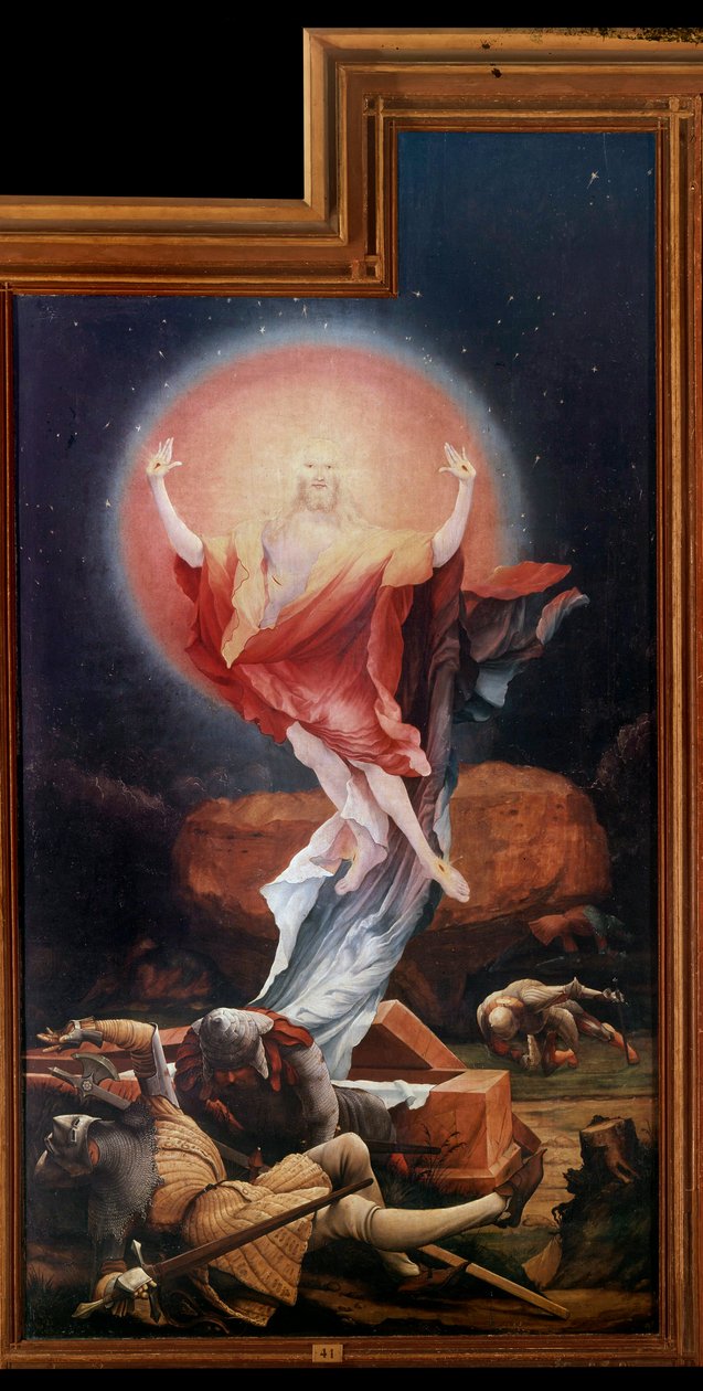 Issenheimin (tai Isenheimin) alttaritaulu: "" Ylösnousemus""" Paneelit Mathis Neithardt Gothardt dit Matthias Grunewald (1480-1528) (ec.all.) 1512-1516 Colmar, Musee Unterlinden tekijältä Matthias (c.1480 1528) Grunewald