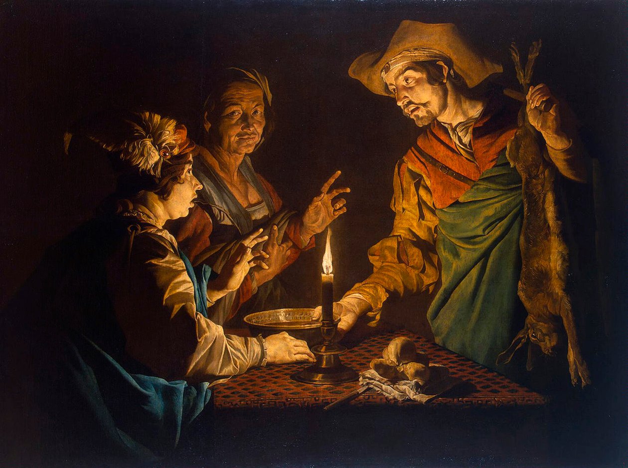 Esau ja Jaakob, 1640-luku. tekijältä Matthias Stomer