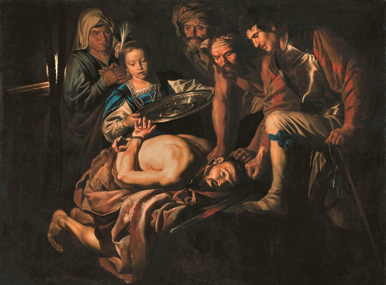 Pyhän Johannes Kastajan pään mestaus, noin 1640-1645. tekijältä Matthias Stomer