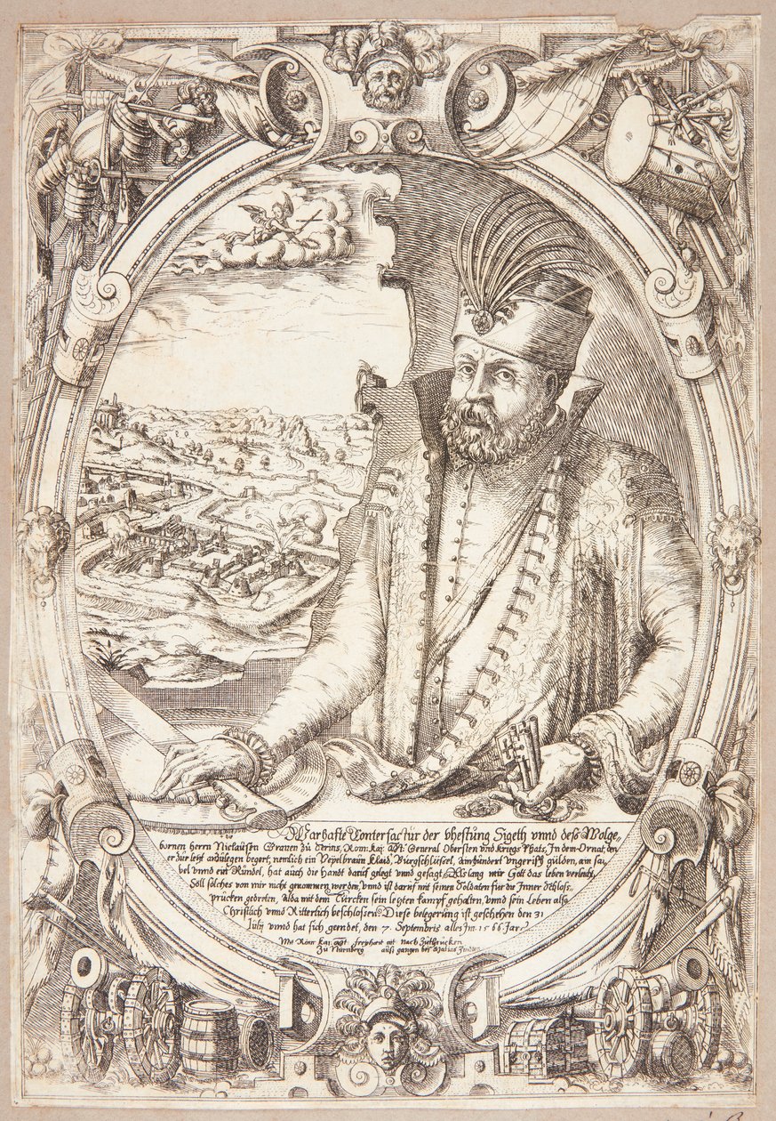 Muotokuva armeijan komentajasta Nikola IV Zrinskistä (Miklós IV Zrínyi) tekijältä Matthias Zündt