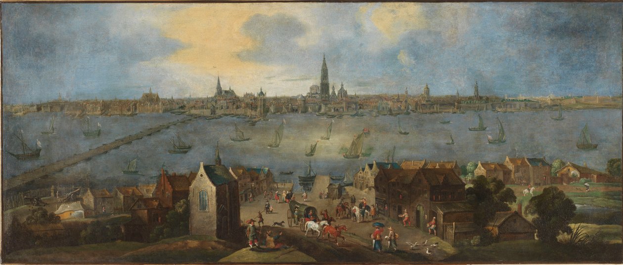 Näkymä Antwerpen Roadsteadilta, vuosina 1682–1702. tekijältä Matthijs Schoevaerdts