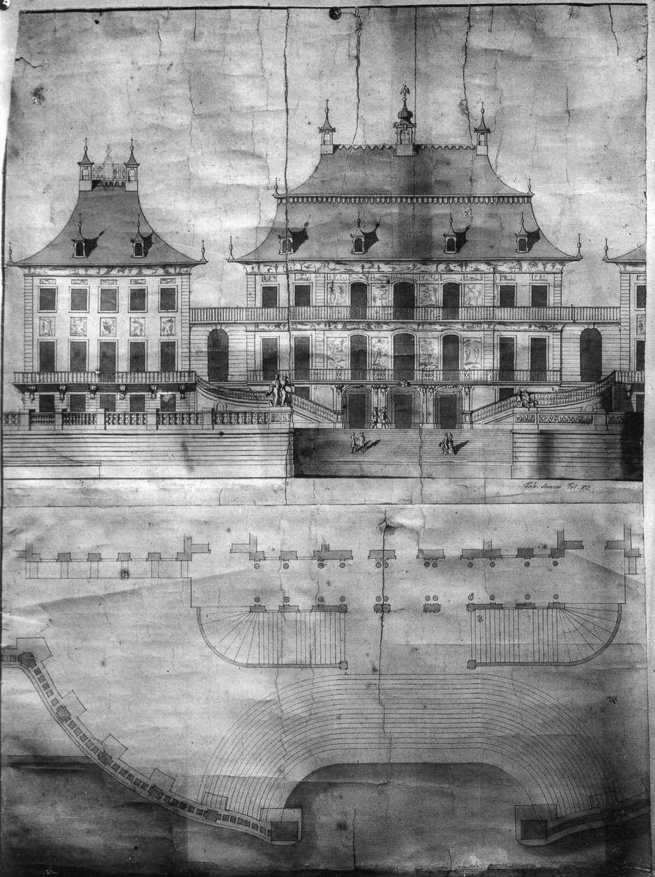 Riverside Palace (Wasserpalais), vuoden 1721 jälkeen tekijältä Matthäus Daniel Pöppelmann