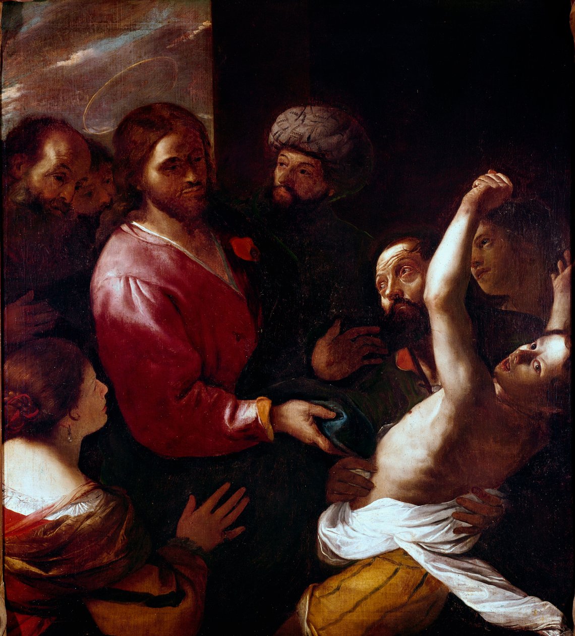 Jeesus Kristus soturi manauksen omaisuutta. Mattia Preti dit il Cavalier Calabresen maalaus (1613-1699) su. 135x118 cm Firenze, Uffizi Gallery (toimistot) tekijältä Mattia Preti