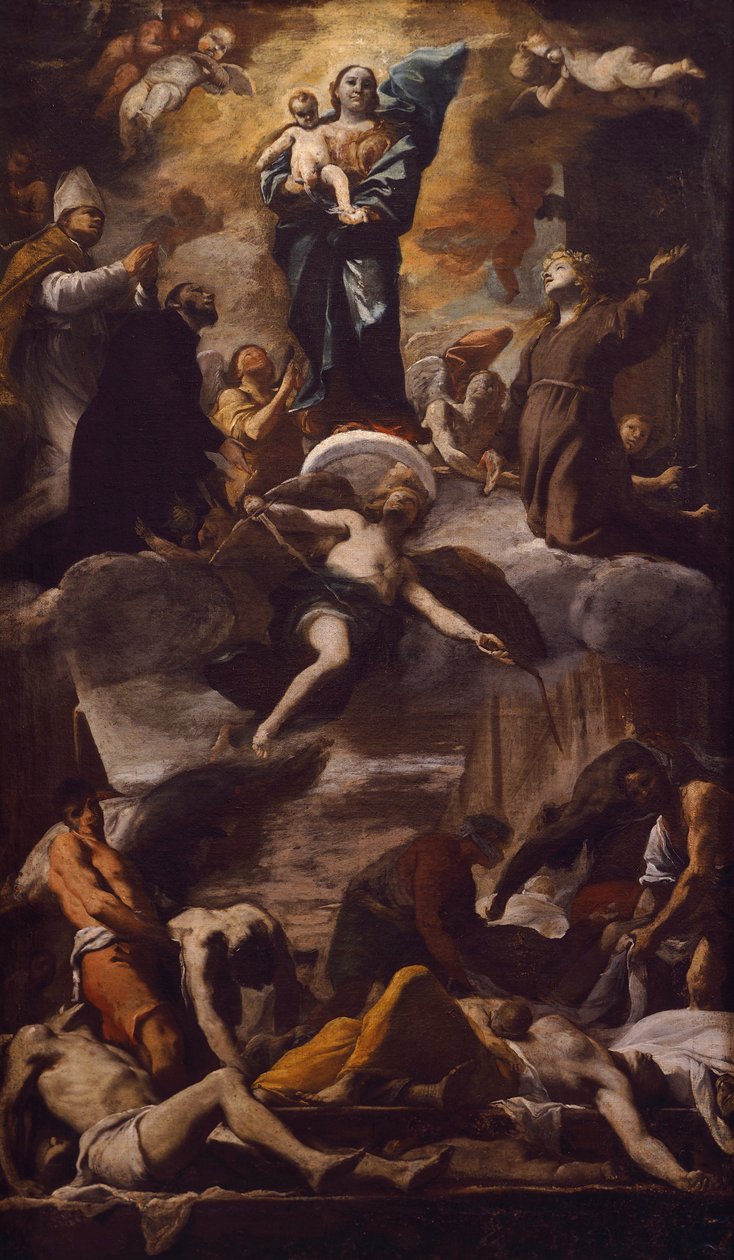 Napolin rutto, n. 1660 (öljy kankaalle) tekijältä Mattia Preti