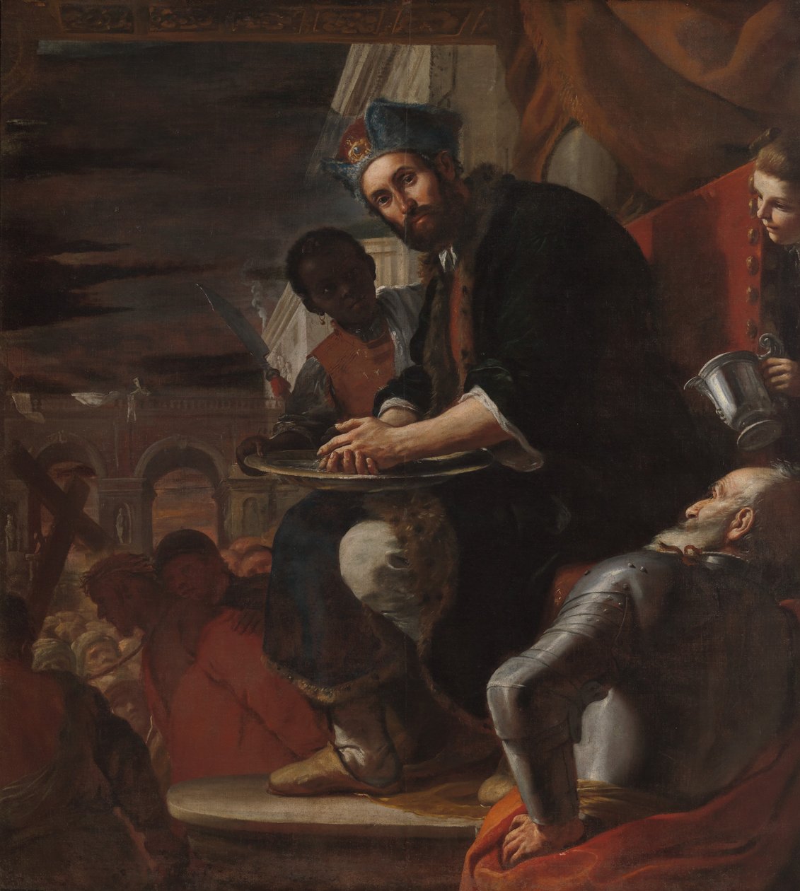 Pilatus pesee kätensä, 1663. tekijältä Mattia Preti