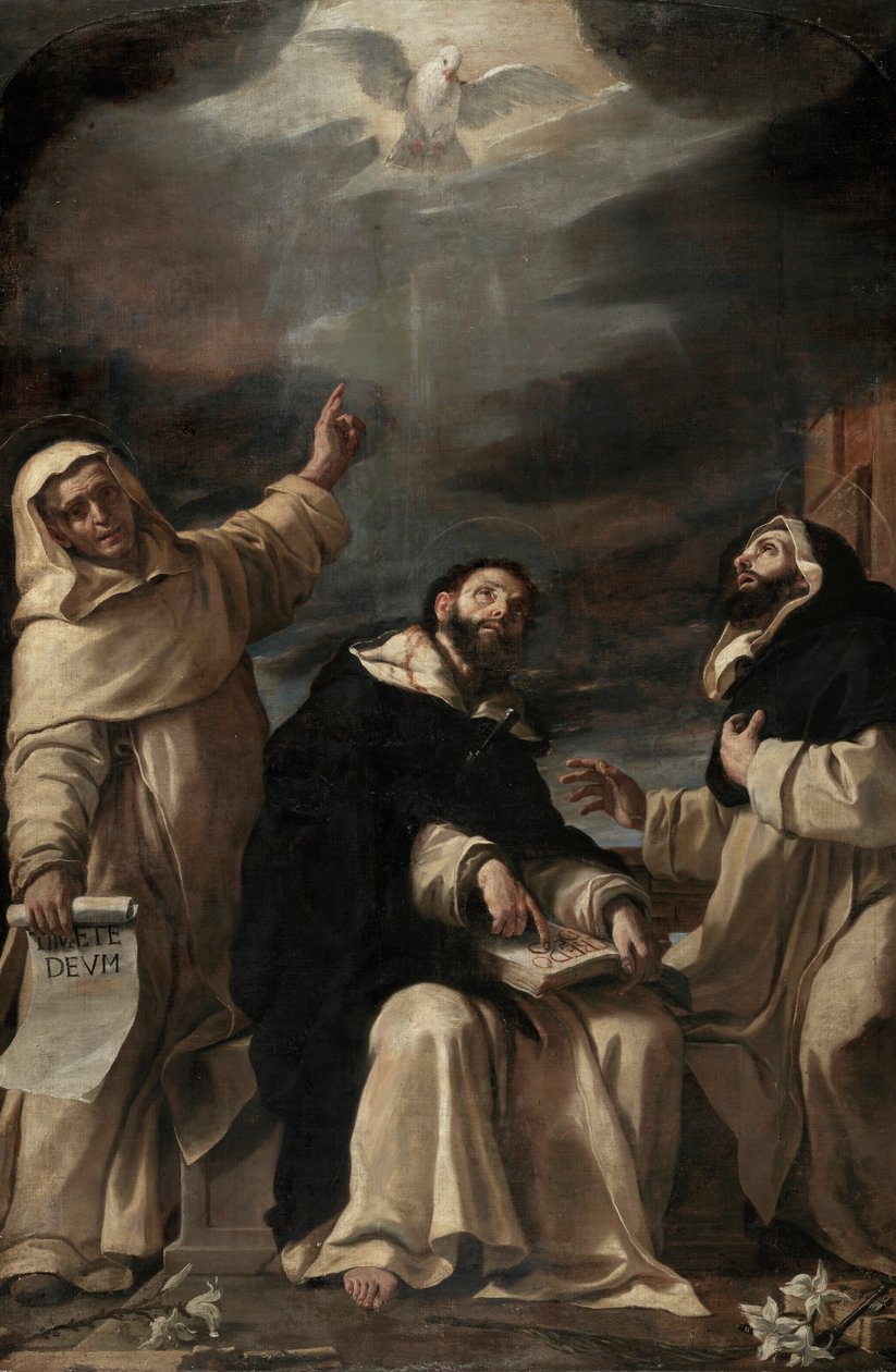 Pyhät Vincent Ferrer, Pietari Marttyyri ja Raymond Peñafortin pyhimykset. tekijältä Mattia Preti