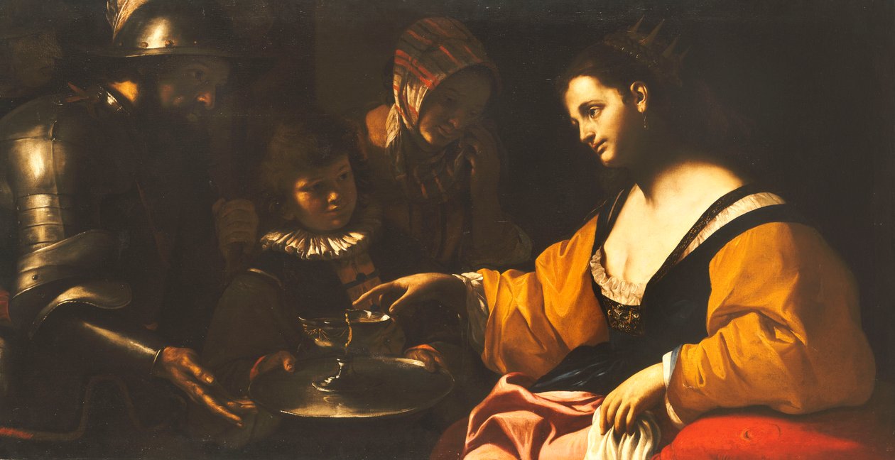 Sophonisba saa myrkkykupin, n. 1640 tekijältä Mattia Preti