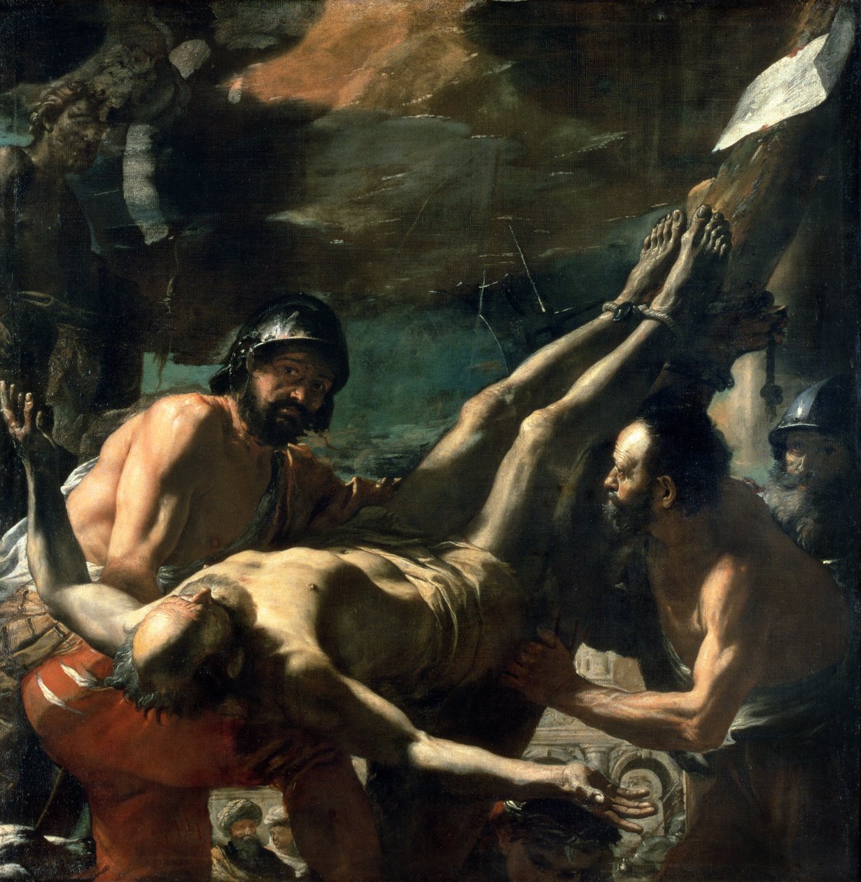 Pyhän Pietarin marttyyrikuolema, n. 1656-60 tekijältä Mattia Preti