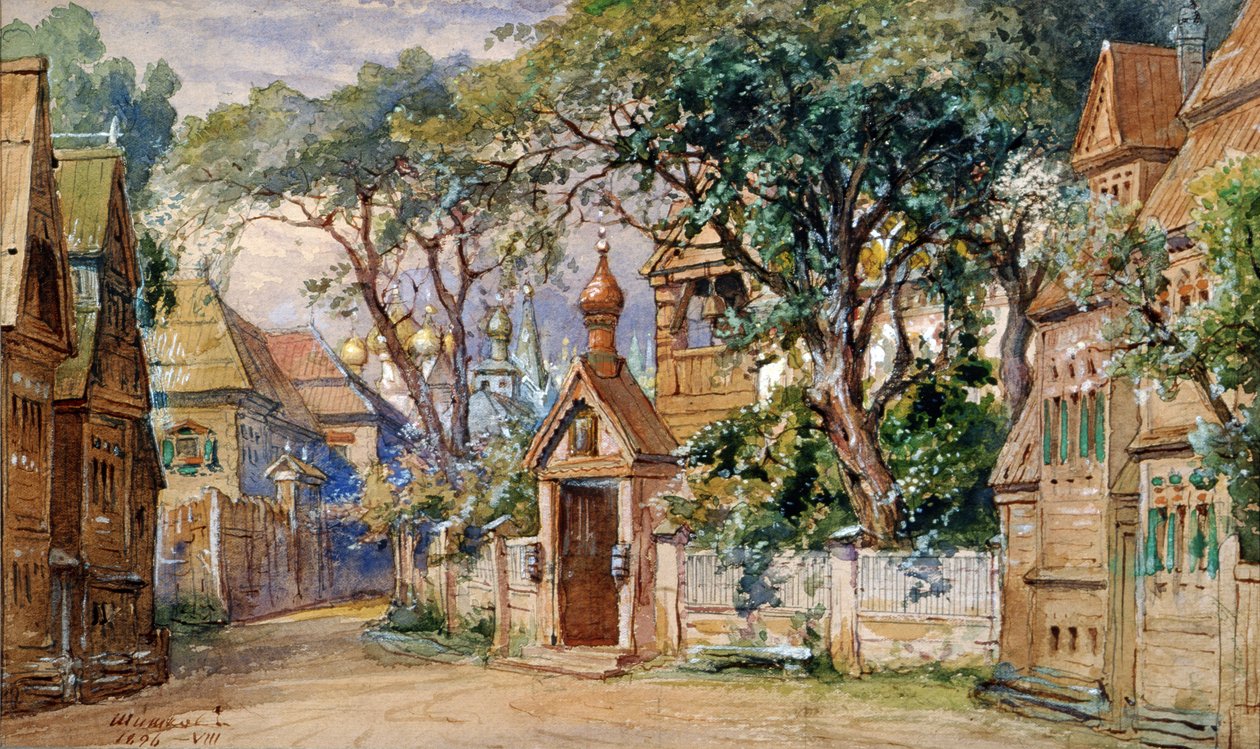 Lavastus Tšaikovskin "Oprichnik" -teokselle, 1874 (wc ja guassi pahville) tekijältä Matvey Andreyevich Shishkov