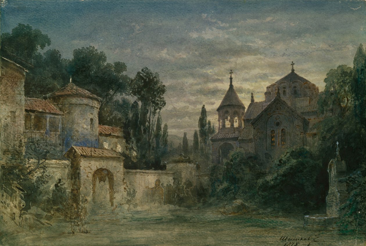 Lavastus G. Verdin oopperaan Kohtalon voima, 1875 tekijältä Matvey Andreyevich Shishkov