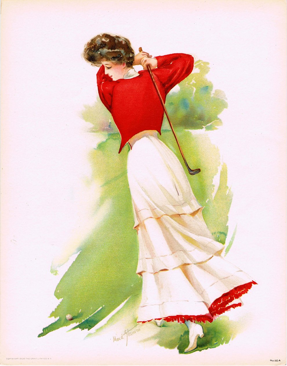 Lady Golfer, 1908. tekijältä Maud Stumm