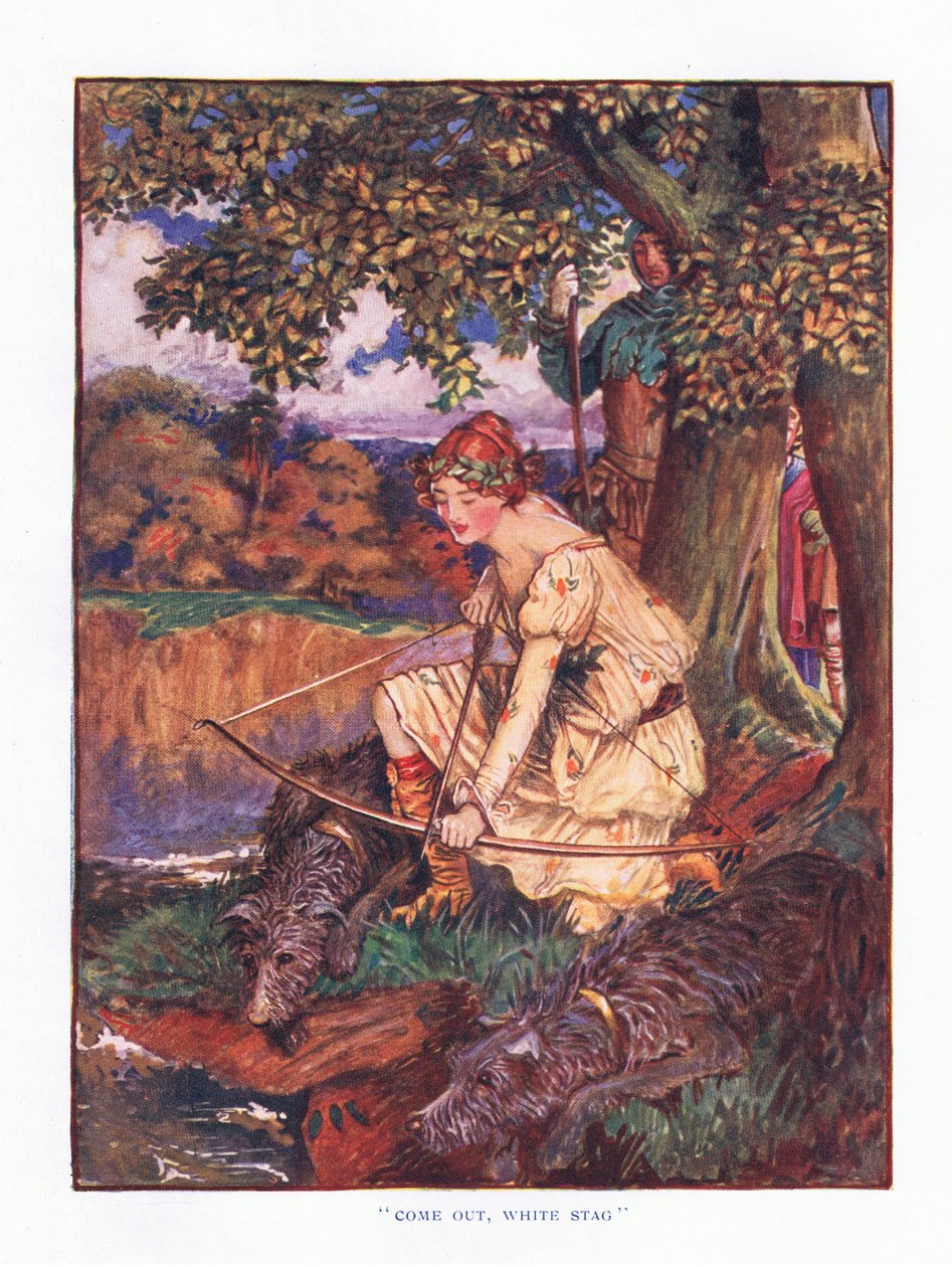 Tule ulos valkoinen polttarit, kuvitus elokuvasta Lady And Fairy Tales, 1914 tekijältä Maud Tindal Atkinson