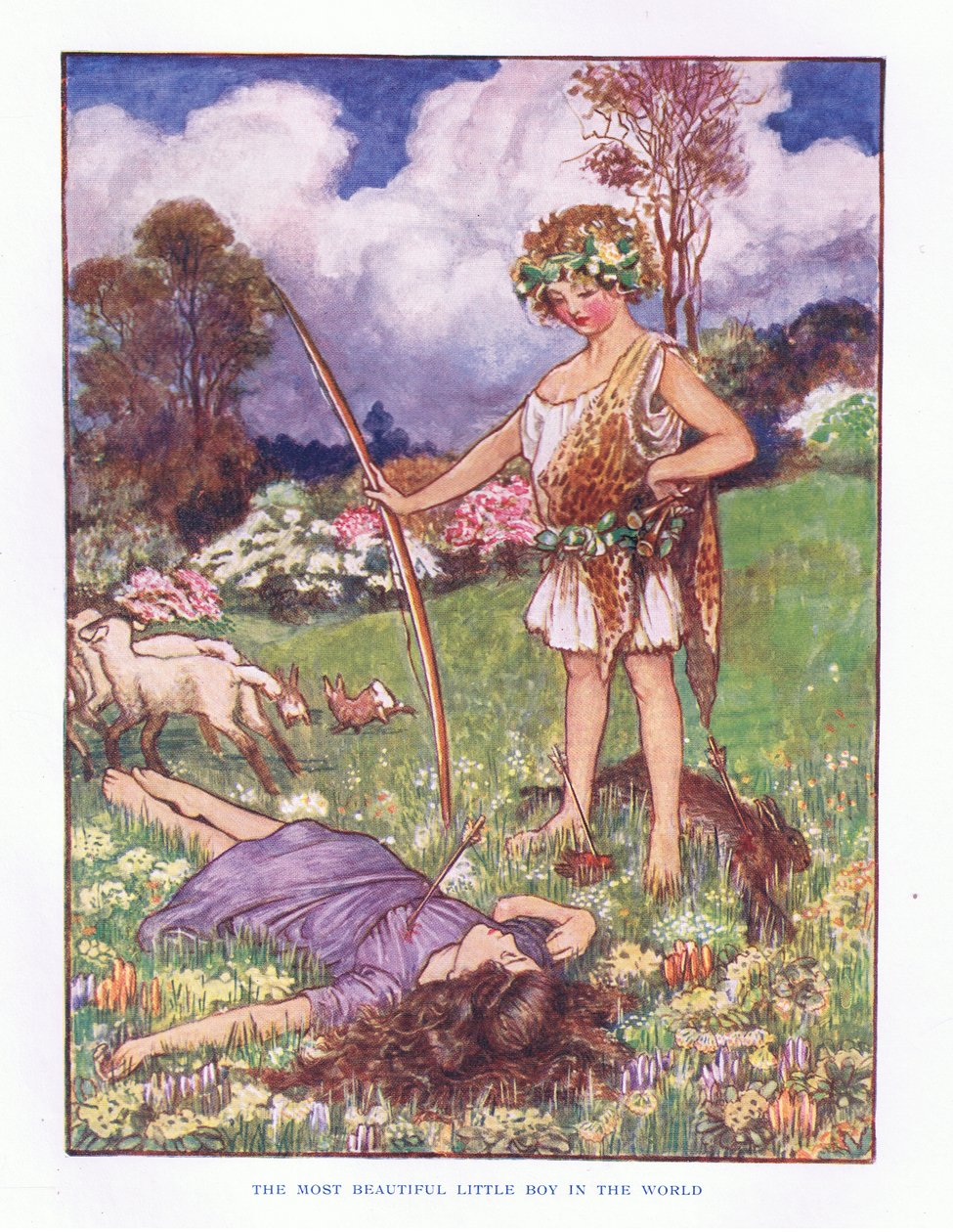 Maailman kaunein pieni poika, kuvitus Lady And Fairy Talesista, 1914 tekijältä Maud Tindal Atkinson