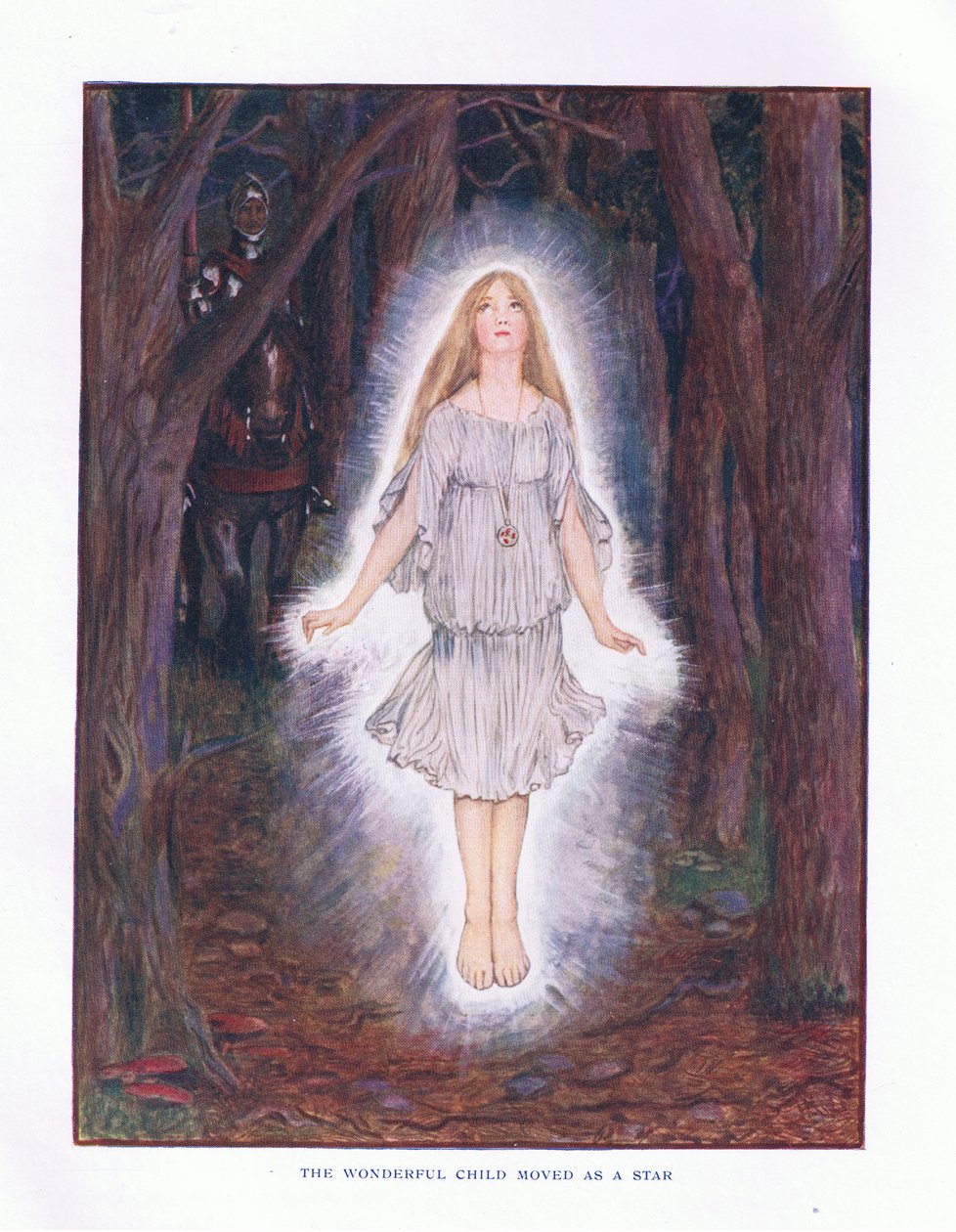 Ihana lapsi liikkui tähdeksi, kuvitus Lady And Fairy Talesista, 1914 tekijältä Maud Tindal Atkinson
