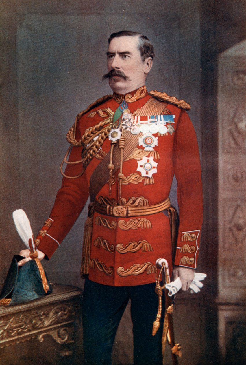 Kenraaliluutnantti Sir Baker Creed Russell, eteläisen piirin komentaja, 1902. tekijältä Maull and Fox