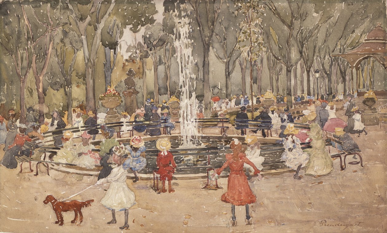 Central Parkissa, New Yorkissa, noin 1900-03 tekijältä Maurice Brazil Prendergast