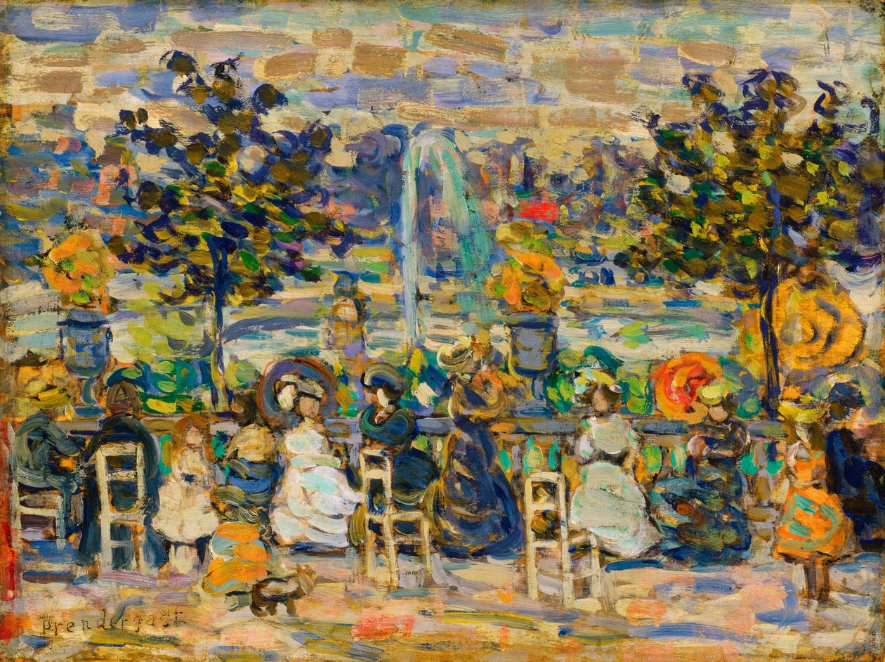 Luxemburgin puutarhassa tekijältä Maurice Brazil Prendergast