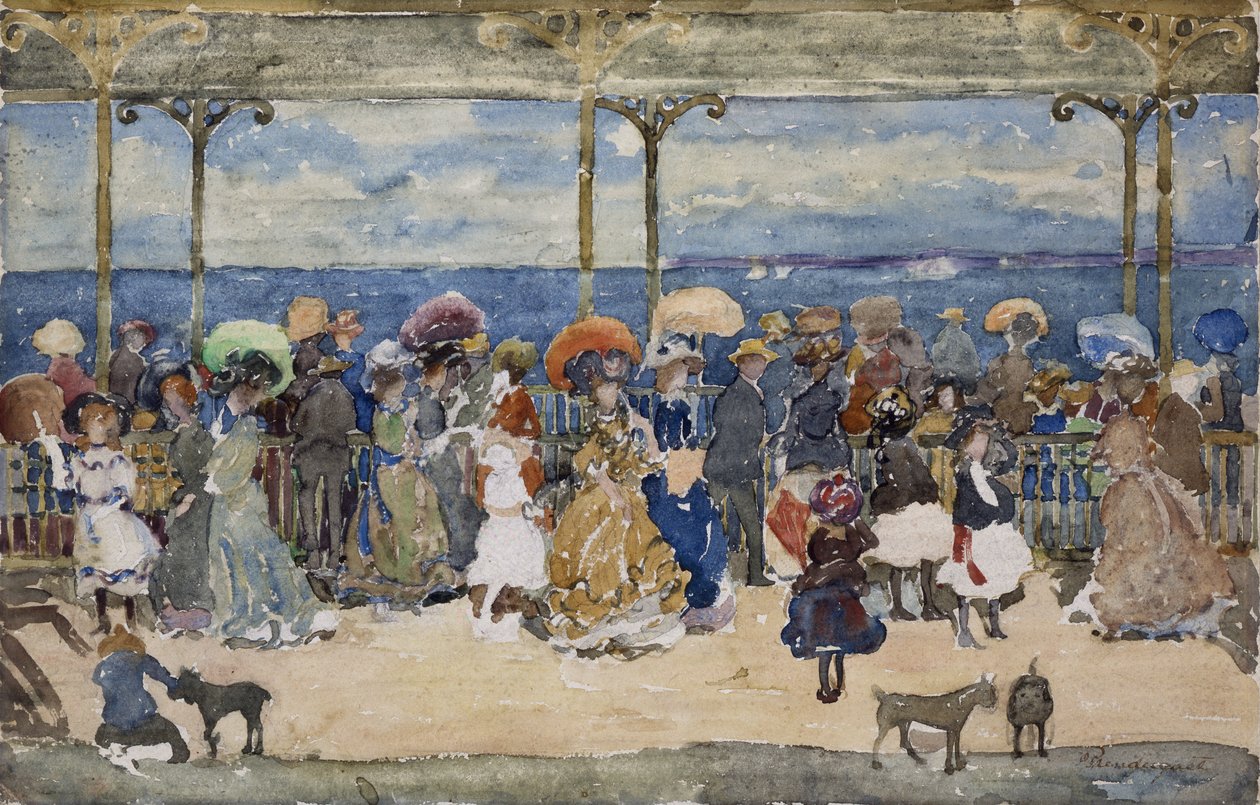 On the Pier, Nantasket, n. 1900-05 tekijältä Maurice Brazil Prendergast