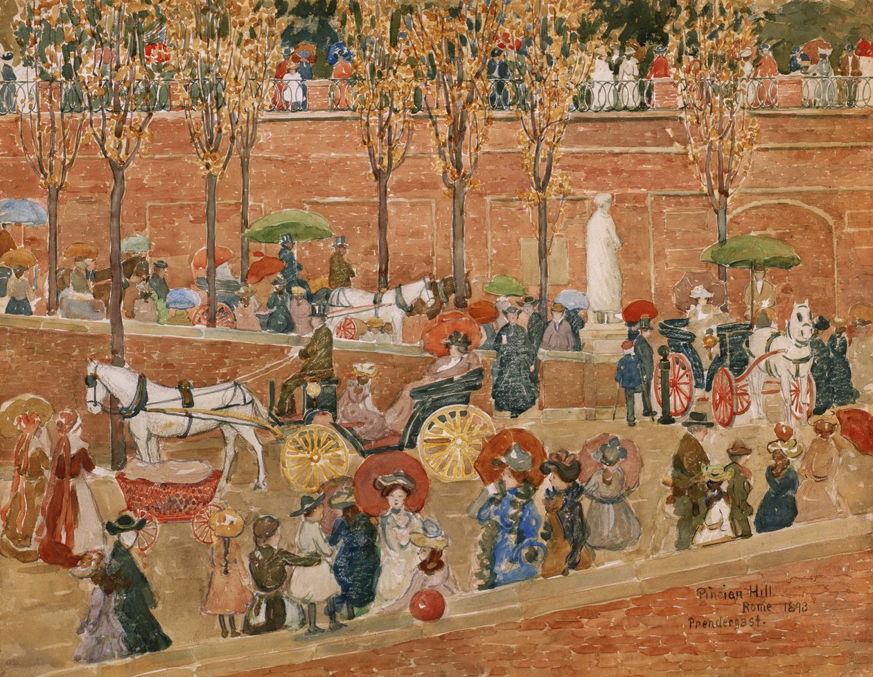 Pincian Hill, Rooma tekijältä Maurice Brazil Prendergast