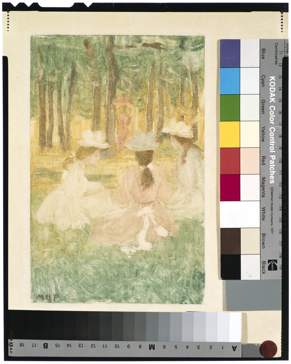 Piknik, n.1895-97 (monotypia) tekijältä Maurice Brazil Prendergast
