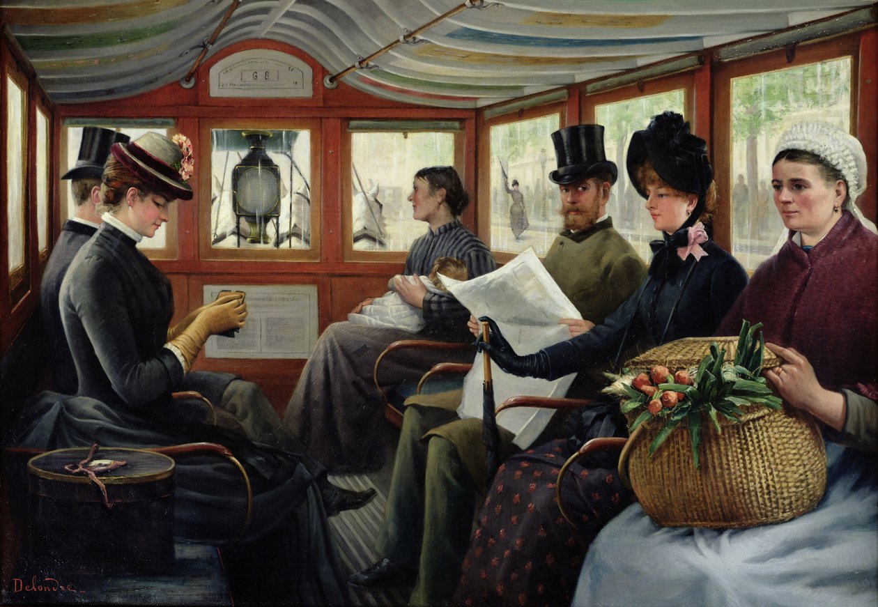 Omnibussissa, 1880 tekijältä Maurice Delondre