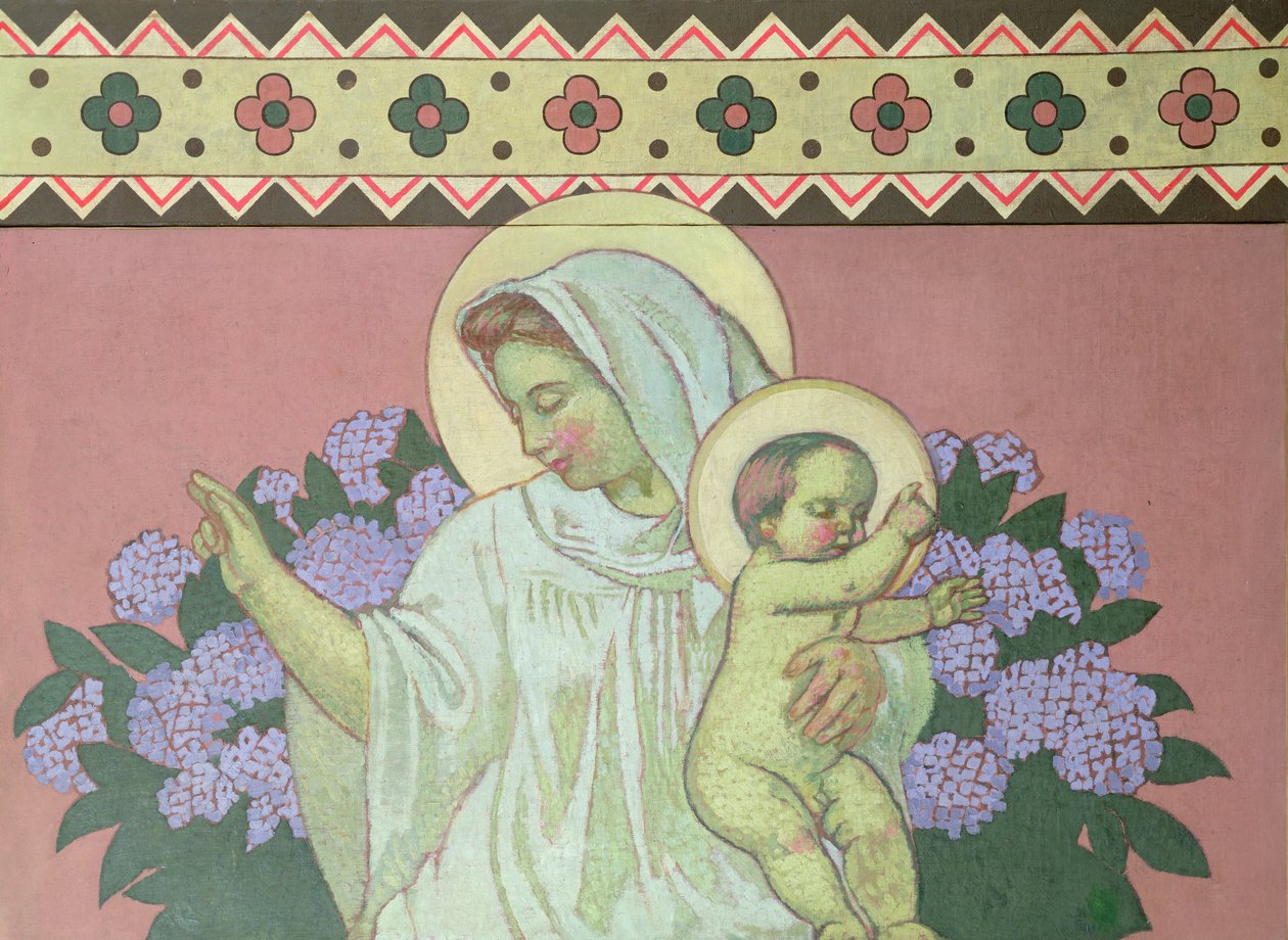 Grace, keskiosa taiteilijan kodin sisustuksesta Perros-Guiracissa, 1908 tekijältä Maurice Denis