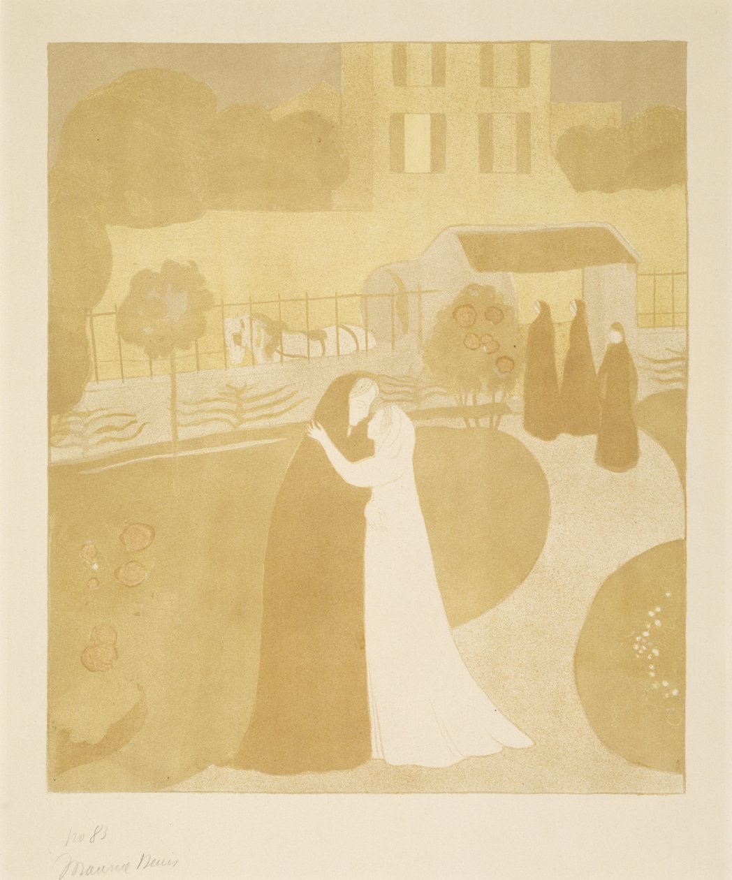 La Visitation a la Villa Montrouge (Vierailu Montrougen kaupungissa), 1896 (värilitografia). tekijältä Maurice Denis