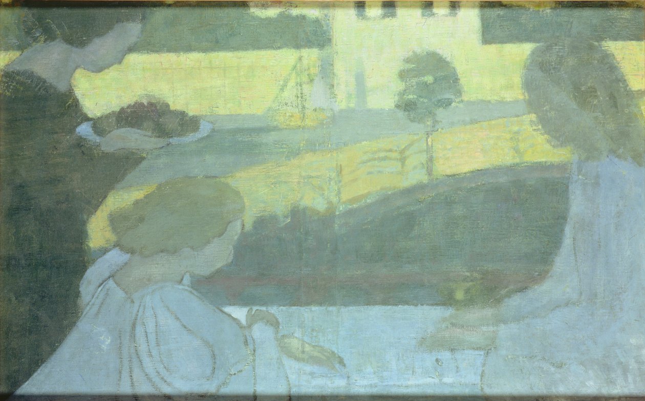 Martha ja Mary, ensimmäinen versio valmiin maalauksen versossa, 1896 (ks. 184139) tekijältä Maurice Denis