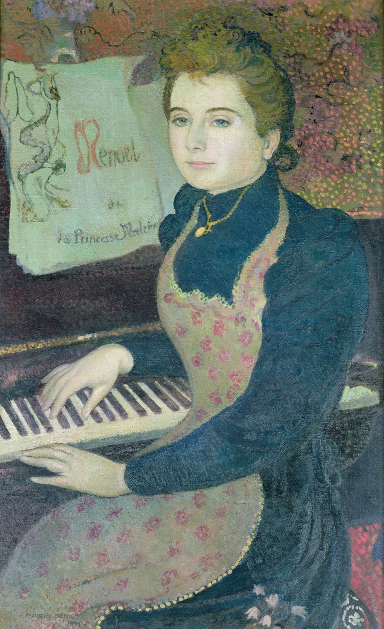 Marthe pianon ääressä tai Prinsessa Maleinen menuetti, 1891 tekijältä Maurice Denis