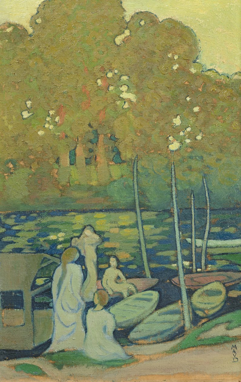 Nymfit tai Seine Port-Marlyssa, n. 1890 tekijältä Maurice Denis