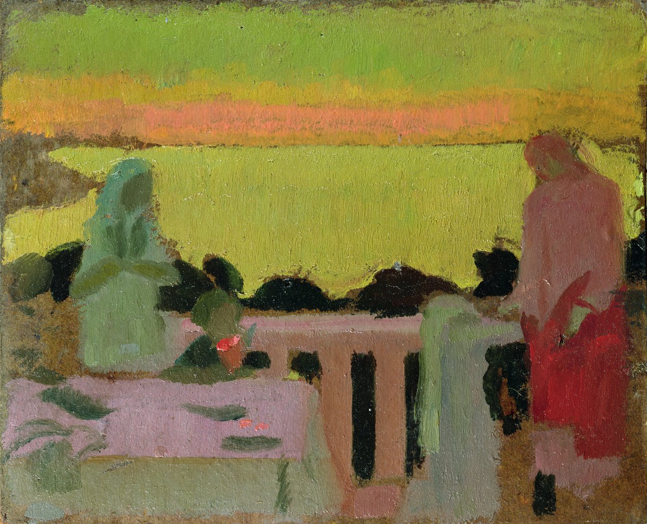 Parvekkeella Silenciossa, tai Marthe ja Marie hiljaisuudessa, n.1917. tekijältä Maurice Denis