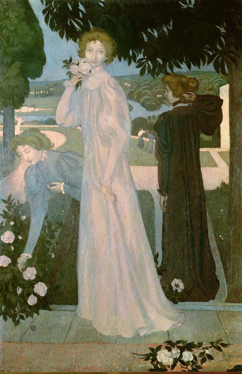 Mademoiselle Yvonne Lerollen muotokuva kolmessa asennossa, 1897 tekijältä Maurice Denis