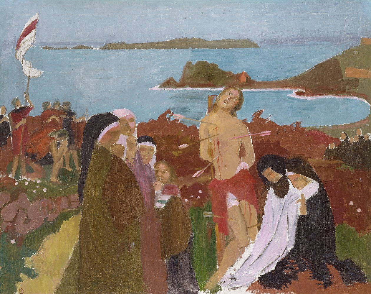 Saint Sebastian meren rannalla, 1912 tekijältä Maurice Denis