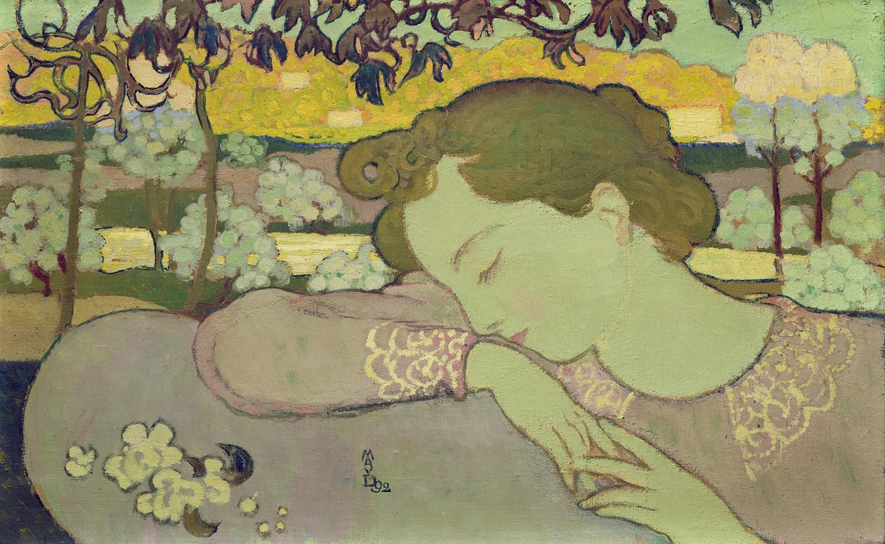 Nukkuva nainen, 1892 tekijältä Maurice Denis
