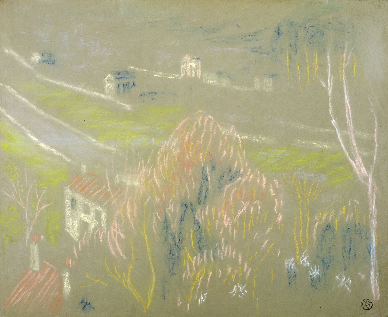 Saint-Germainin ja Mareilin välinen laakson pohja, 1894 (pastelli paperille) tekijältä Maurice Denis