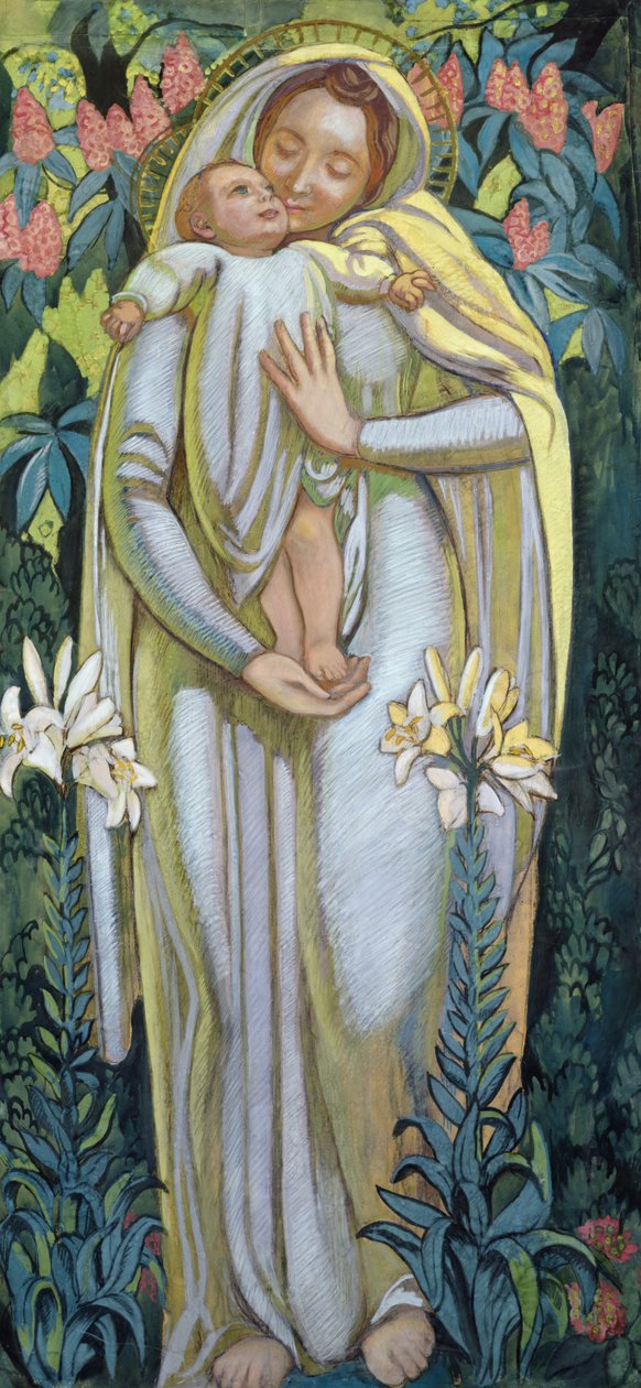 Neitsyt suudelman kanssa, 1919 tekijältä Maurice Denis