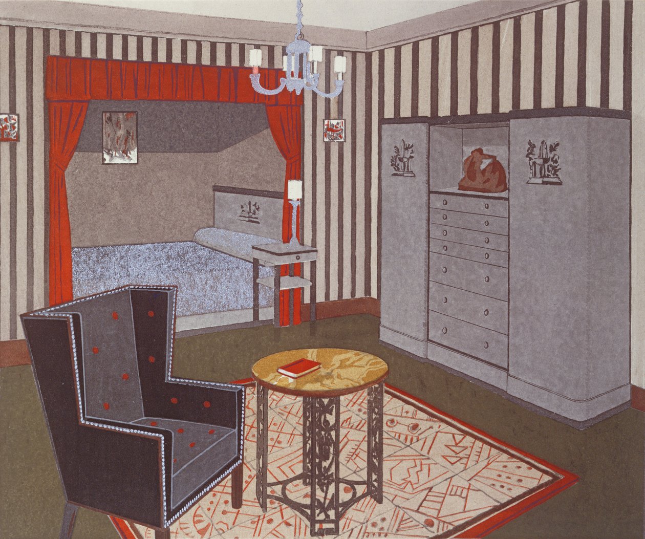 Nuoren miehen makuuhuone, 1925 tekijältä Maurice Guillemard