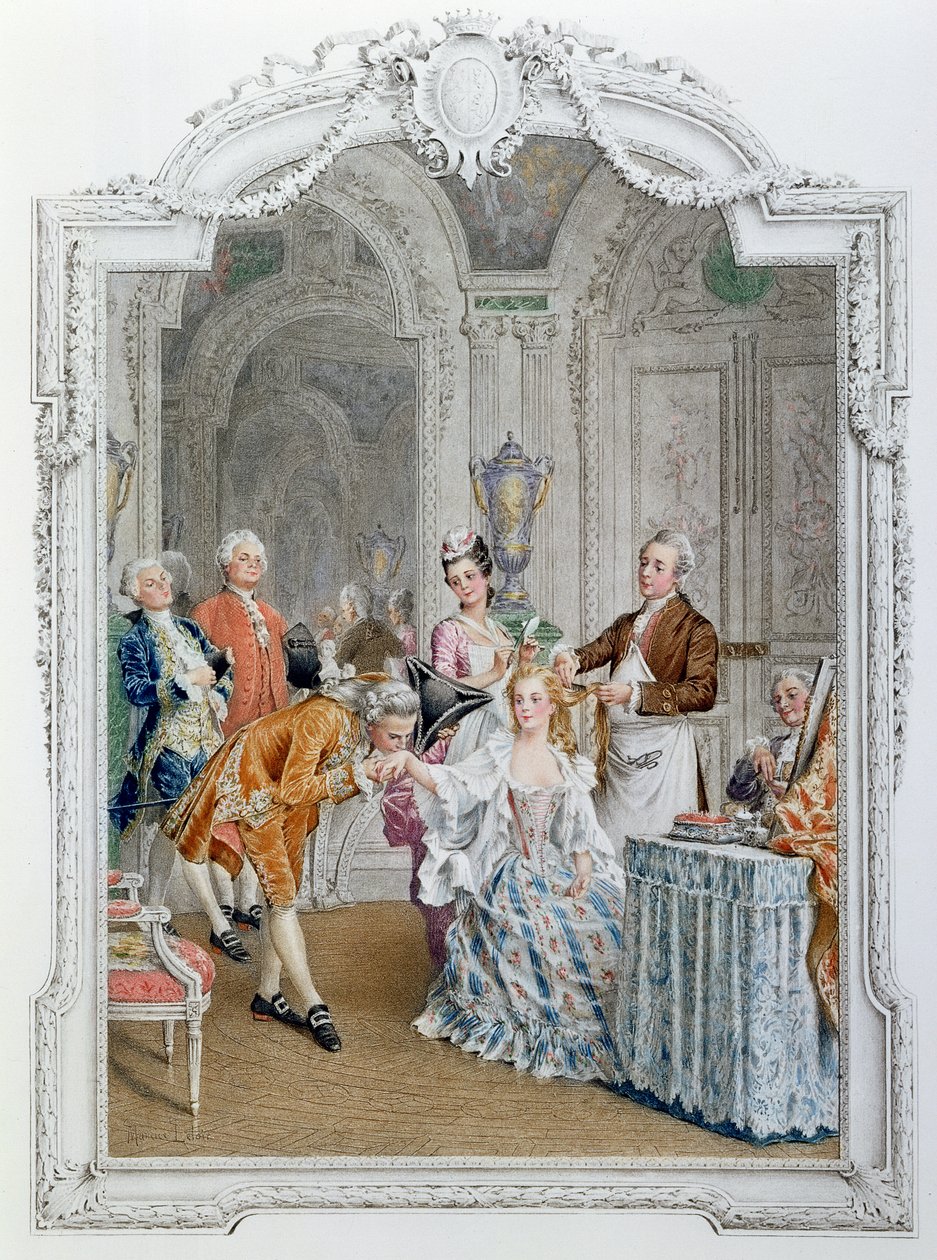 The Toilette, kuvitus teoksesta "La Vie Parisienne", n. 1890 tekijältä Maurice Leloir