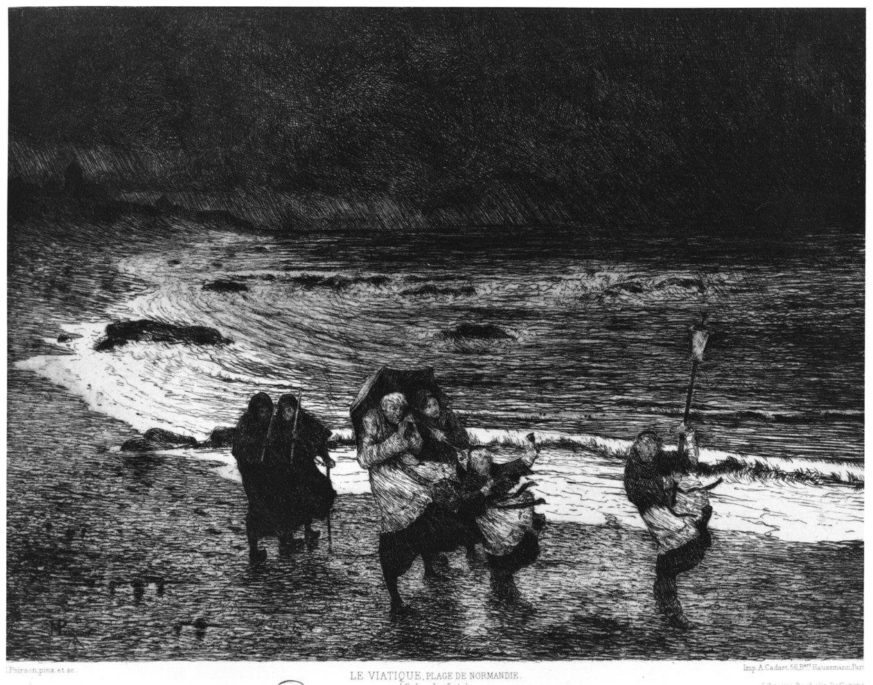 Viaticum rannalla Normandiassa, 1874 tekijältä Maurice Poirson