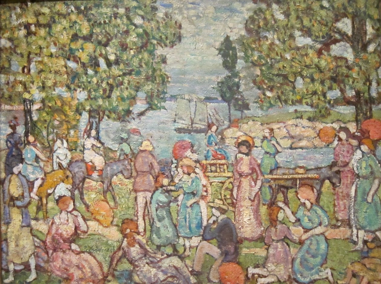 Rannalla, nro 3n Deutsch: Am Strand, Nr. 3n tekijältä Maurice Brazil Prendergast
