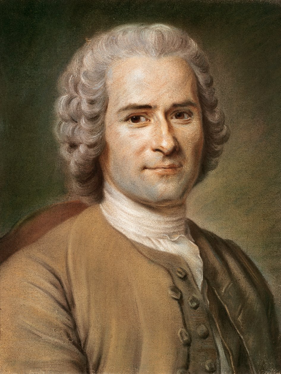 Jean-Jacques Rousseau (1712-78) vuoden 1753 jälkeen (pastelli paperille) tekijältä Maurice Quentin de La Tour